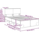  Okvir za krevet s uzglavljem Betonski sivi 120 x 123 cm - Beton siva 120 x 200 cm | shoptok.hr