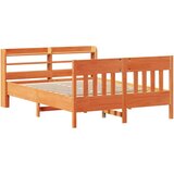  Okvir kreveta bez madraca voštano smeđi 140x190 cm od borovine | shoptok.hr