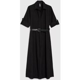 Marisse Black Midi Shirt Dress | Shoptok.si