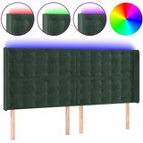 Maison Chic led posteljno vzglavje - vzglavna omarica - nočna omarica temno zeleno 183x16x118/128 cm žamet, (21707875) | Shoptok.si
