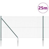 vidaXL komplet stebričkov ograje Komplet 2 Zelena Kovina in PVC 25 x 1 m | Shoptok.si