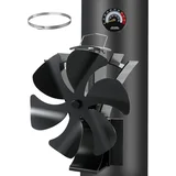 magnetni ventilator za peč s termometrom in 6 lopaticami