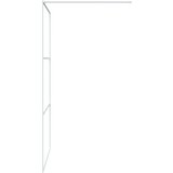 Pregrada za tuš srebrna 115x195 cm prozorno ESG steklo | Shoptok.si