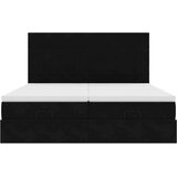 vidaXL Otomanski posteljni okvir z vzmetnicami črn 160x200 cm žamet | Shoptok.si