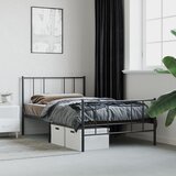  Metalni okvir kreveta uzglavlje i podnožje crni 100x200 cm | Eponuda.com