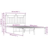 Metalni okvir za krevet s uzglavljem bijeli 120 x 190 cm | shoptok.hr