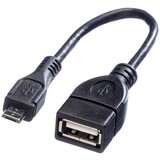 Value USB kabel USB 2.0 USB-mikro-B vtič\, USB-A vtičnica 0.15 m črna zaščiten 11.99.8311, (20417270) | Shoptok.si