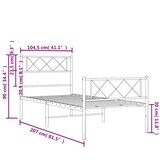  Metalni okvir kreveta uzglavlje i podnožje crni 100x200 cm | shoptok.hr