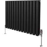 Monster ovalni stebričasti radiator in ventili – 600 mm x 780 mm – črn, (21569883) Cene