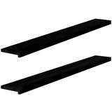  Okenske police 2 kosa temno rjava 160x20x2 cm trdna hrastovina | Shoptok.si