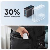 Anker 100W GaN zidni brzi punjač, 3-porta (2x USB-C i 1x USB-A) sa USB-C M/M pletenim kablom, tamno sivi Cene
