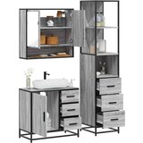 vidaXL 3-dijelni set kupaonskog namještaja siva boja hrasta drveni | shoptok.hr