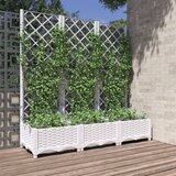 vidaXL Cvetlično korito z oporno mrežo belo 120x40x121,5 cm PP Cene