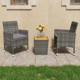  3-dijelni bistro set od poliratana i bagremovog drva sivi | shoptok.hr