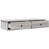 vidaXL Stenska polica s predali siva sonoma 100x37,5x19 cm inž. les | Shoptok.si