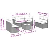  Vrtna garnitura - 8-dijelni set vrtnih sofa od poliratana s jastucima sivi - siva i modra Sa stolom 1 | shoptok.hr