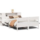  Krevet s regalom z knjige bez madraca bijeli 150x200cm borovina | shoptok.hr
