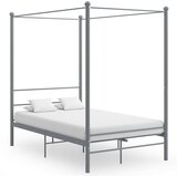 Maison Chic Posteljni okvir - Dvoposteljna postelja - Zakonska postelja z ogrodjem za baldahin siv kovinski 120x200 cm, (21695233) | Shoptok.si
