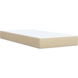 vidaXL Krevet s oprugama i madracem krem 100 x 200 cm od tkanine | shoptok.hr
