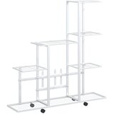  Stalak za cvijeće s kotačima 94,5 x 25 x 92,5 cm bijeli metalni | shoptok.hr