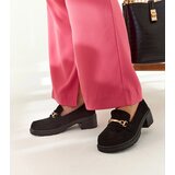 Gemre Black suede block heel loafers Sherie | ePonuda.com