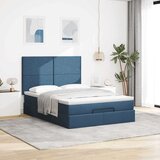  Otomanska postelja z vzmetnico moder 140x190 cm blago, (22011631) | Shoptok.si