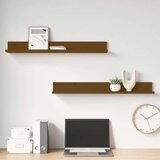  Zidne police 2 kom boja meda 80x11x9 cm od masivne borovine | shoptok.hr