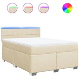 Maison Chic Box spring postelja - Vzmetna postelja z vzmetnico krem 160x200 cm blago SL23825, (21879957) | Shoptok.si