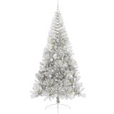  Umjetna preddekorirana božićna jelka srebrna 240 cm PET | Shoptok.si