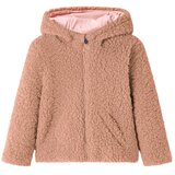  Dječja jakna s kapuljačom od mekanog umjetnog krzna boja konjaka 92 | shoptok.hr