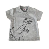 Majica za dečake sa štampom Dinosaurus, Siva