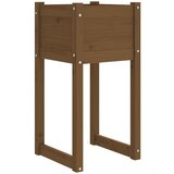 Maison Chic Visoka greda - Greda - Cvetlični Lonec medeno rjava 40x40x81 cm trdna borovina, (21790612) Cene