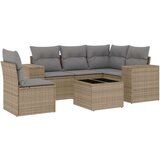  6-dijelni set vrtnih sofa s jastucima bež od poliratana | shoptok.hr