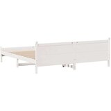  Posteljni okvir brez vzmetnice bel 200x200 cm trdna borovina | Shoptok.si