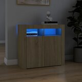 vidaXL Komoda s LED svjetlima boja hrasta sonome 80 x 35 x 75 cm Cijene