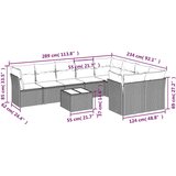  10-dijelni set vrtnih sofa s jastucima crni od poliratana | shoptok.hr