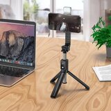 hoco. aluminijski selfie stick s LED svjetlom i bluetooth daljinskim K15 crni | shoptok.hr