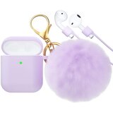 Venisymlis Silikonski etui za slušalke AirPods z obeskom za ključe s krzneno kroglico za AirPods 1/2, (22102179) Cene