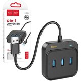  Adapter HUB HOCO HB35 4in1 USB to USB 3.0 x3+RJ45 100 Mbps 0,2m crni | ePonuda.com