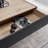 Bessagi Home klubska miza fosco, siva, hrast, 2 predala | Shoptok.si