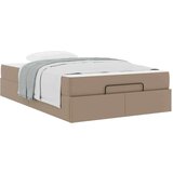 vidaXL Posteljni okvir z vzmetnico Kapučino 120 x 200 cm Umetna koža | Shoptok.si