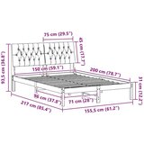 vidaXL Posteljni okvir z oblazinjenim vzglavjem Rjava 150 x 200 cm | Shoptok.si