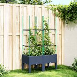  Vrtna sadilica s rešetkom plava siva 80 x 40 x 142,5 cm PP | Eponuda.com