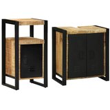  Set namještaja za kupaonicu s ladicama 2 pcs Čvrsto drvo manga | Eponuda.ba