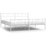 Metalni okvir kreveta uzglavlje i podnožje bijeli 200x200 cm | shoptok.hr
