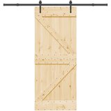 vidaXL Drsna vrata s kompletom vodil 85x210 cm trdna borovina | Shoptok.si