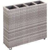  Povišena vrtna gredica s 4 posude 80x22x79 od poliratana siva | shoptok.hr