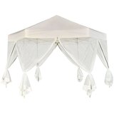  Šotor pop-up šestkoten s 6 stranicami kremno bel 3,6x3,1 m | Shoptok.si