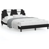 vidaXL Okvir kreveta s uzglavljem crno-bijeli 140x190 cm umjetna koža | shoptok.hr
