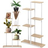 springos stalak za cvijeće sa 6 razina, metal i MDF, 60 x 20 x 113 cm, bijeli | shoptok.hr